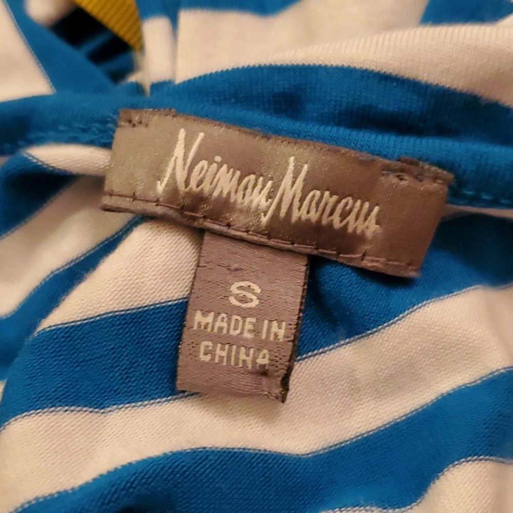 Neiman Marcus Blue and White Stripes Dress - Picture 11 of 11